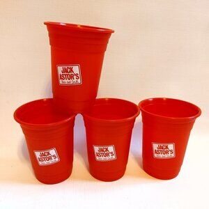 FUN JACK ASTOR'S RED Pint Cups Reusable Beer Cups Red Solo Look Lot of 4